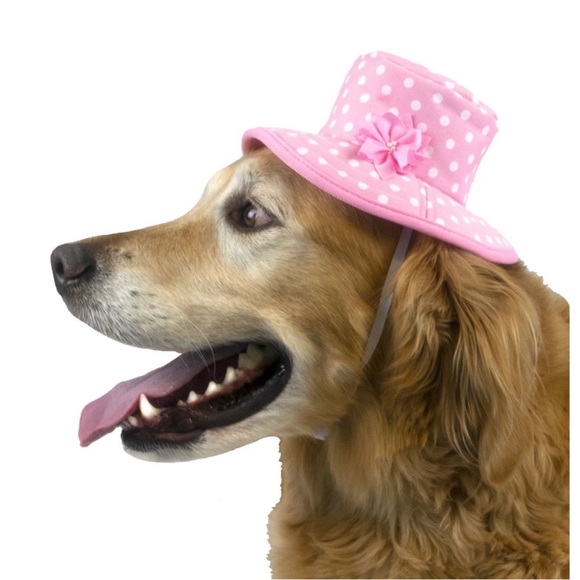 NWT Vibrant Life Dog Bucket Hat Pink/White polka dots Size XS/S(up to 20 pounds) - Picture 2 of 9